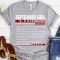 September girl facts, September birthday shirts, a queen was born in September, September shirts for Woman