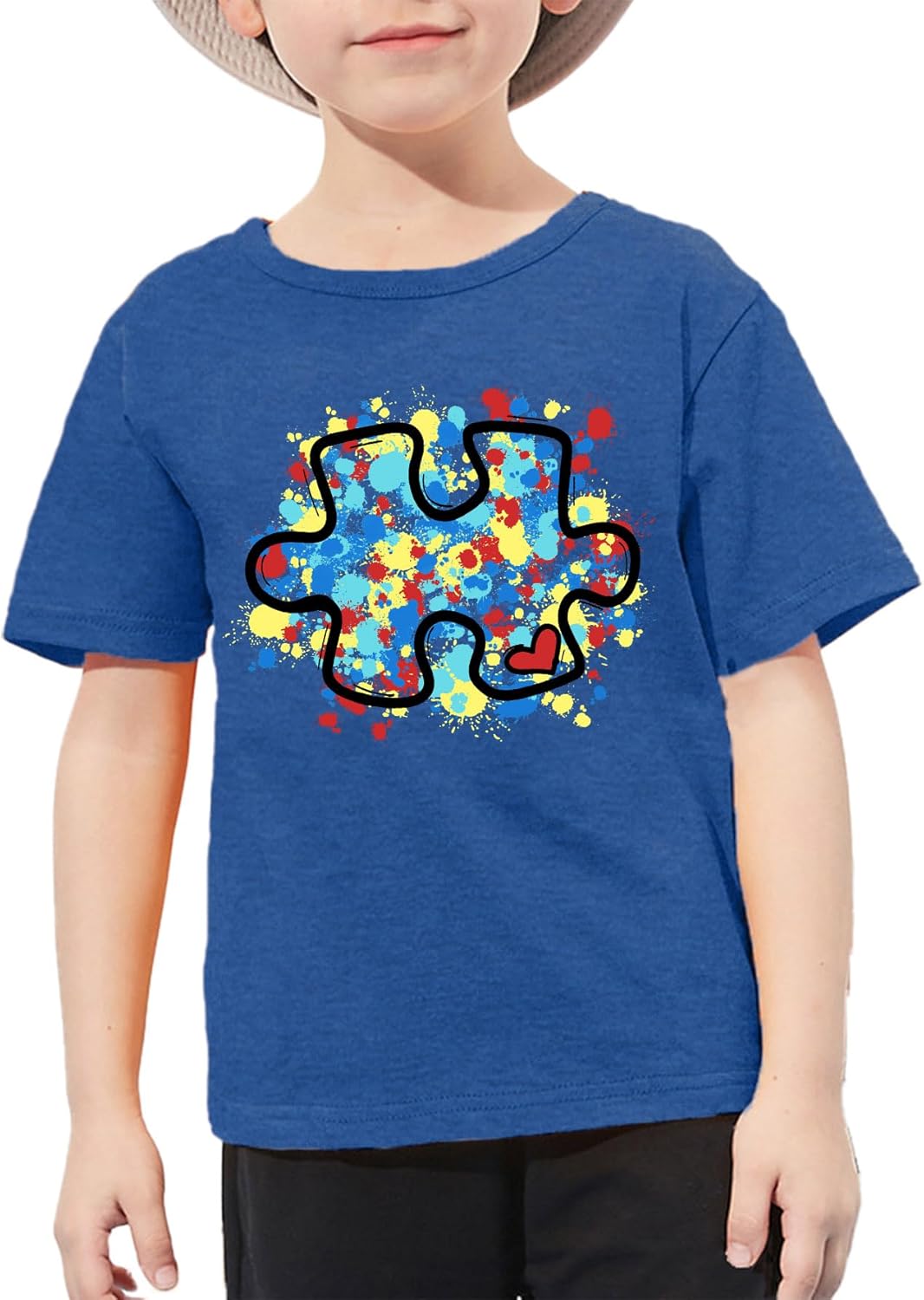 Autism Awareness Shirt Kids Puzzle Piece Autism Support Graphic T-Shirt Toddler Boys Girls Autistic Tops