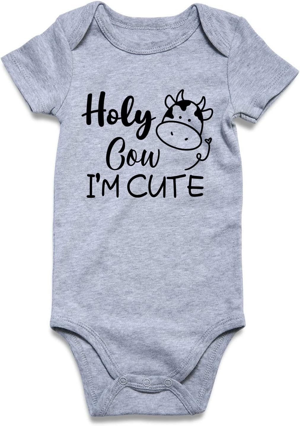 UNICOMIDEA Baby Boys Girls Romper Letter Printed Newborn Outfit Short Sleeve Bodysuits 0-12 Months