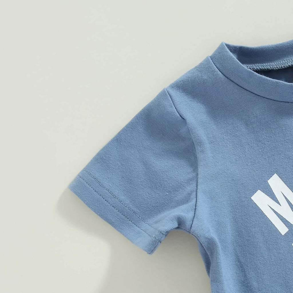 BemeyourBBs Toddler Baby Boy Summer Clothes Funny Letter T Shirt Elastic Waist Pockets Shorts Set 2 Piece Outfit
