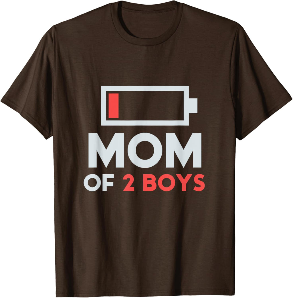 Mom of 2 Boys Gift from Son Mothers Day Birthday Women Mother Shirt