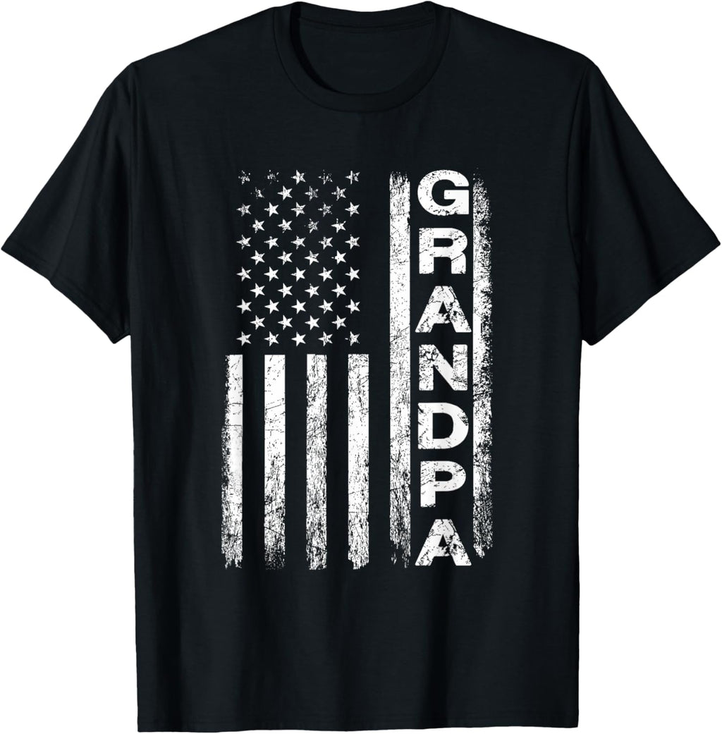 Grandpa Vintage American Flag Father's Day 4th of July Papa