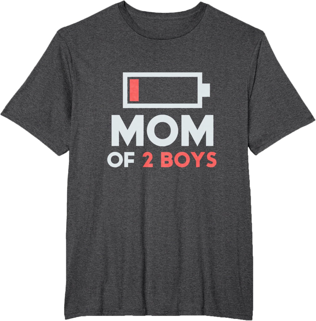 Mom of 2 Boys Gift from Son Mothers Day Birthday Women Mother Shirt
